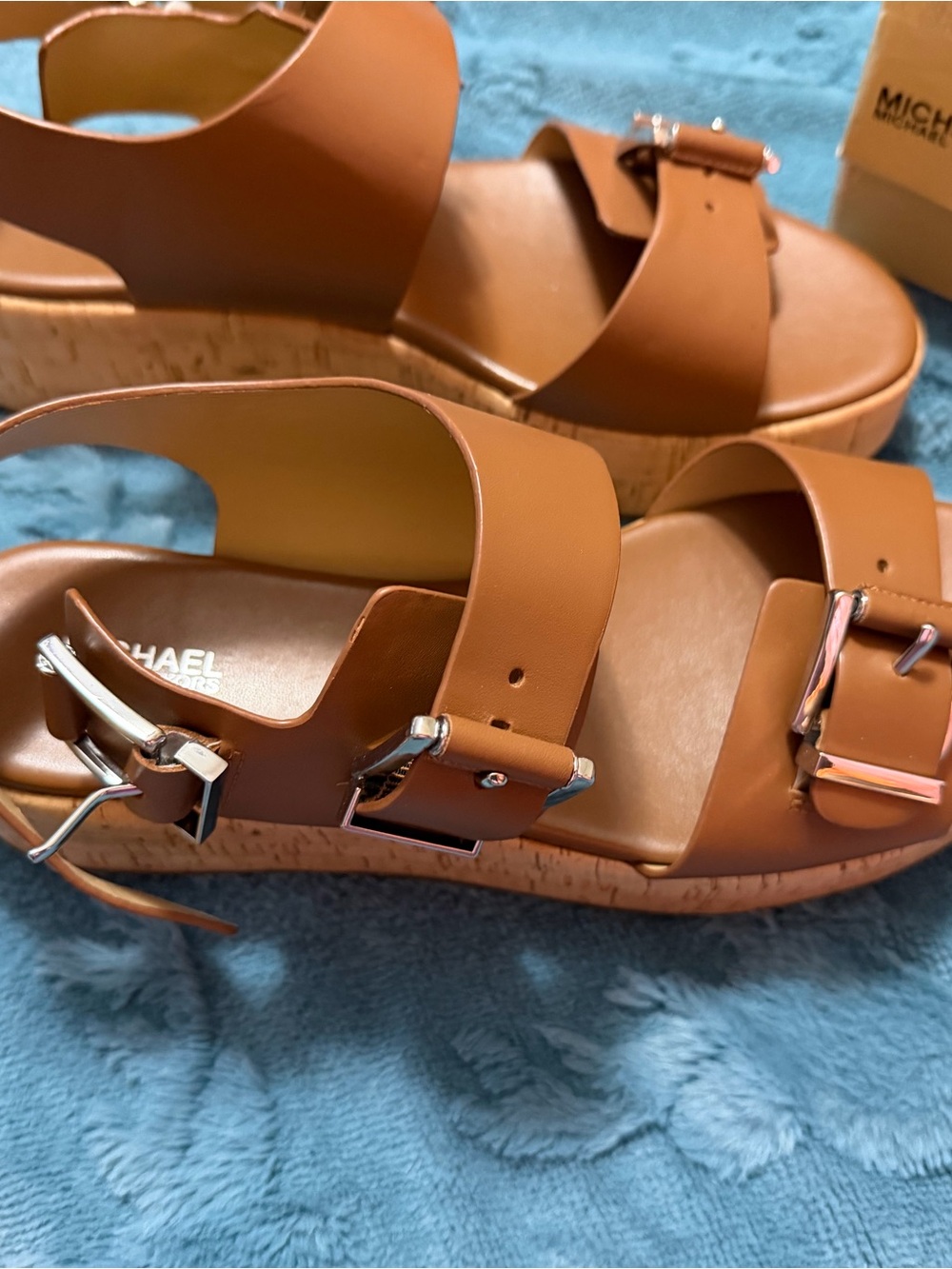 Michael Kors Luggage Brown Boxed Sandal (Luggage)